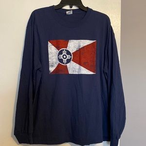 Wichita KS Flag Long Sleeve T -Shirt